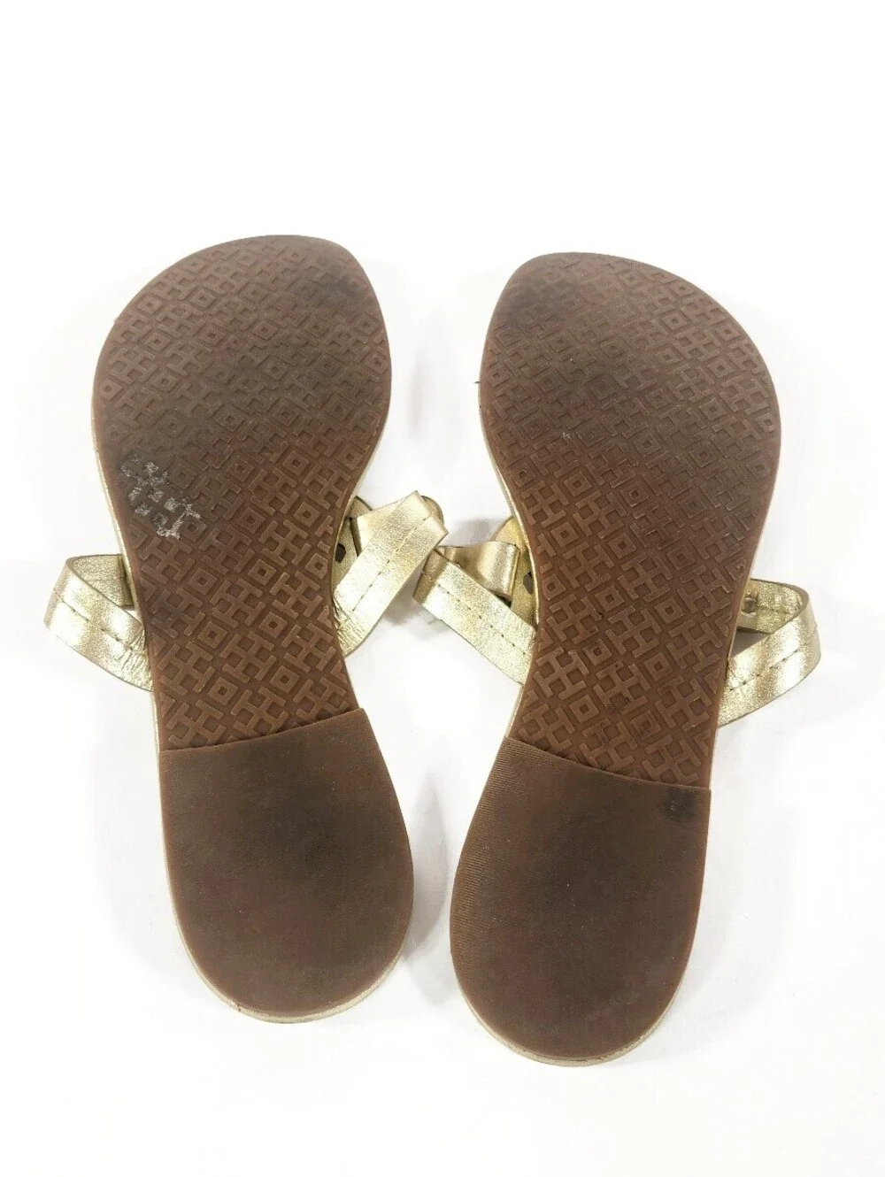 Tory Burch Gold Miller Sandals Size 8